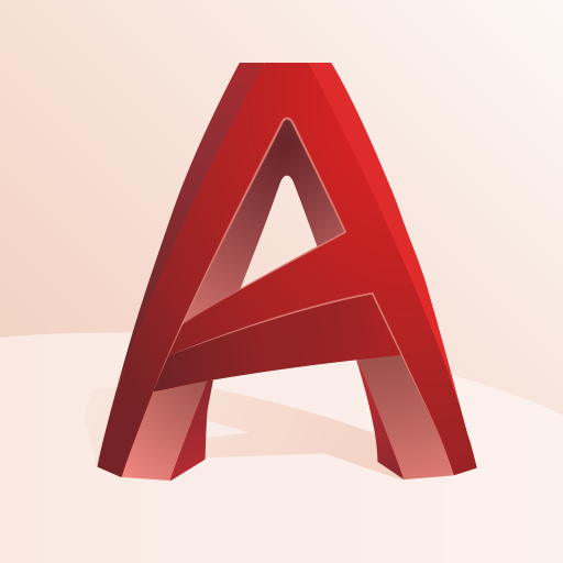 The icon for AutoCAD. A three dimensional, beveled red "A".
