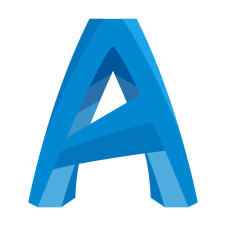 The icon for Autodesk Civil 3D. A three dimensional, beveled blue "A".
