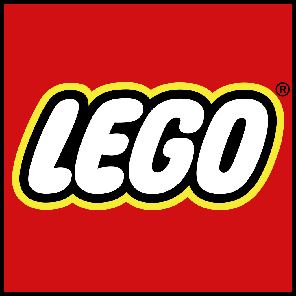 The LEGO icon. A red square with the word LEGO in white bubble letters, outlined in black then yellow.